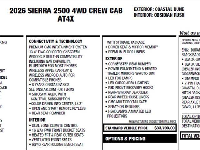 2026 GMC Sierra 2500 HD AT4X