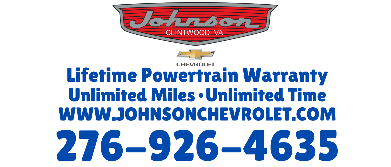 Johnson Chevrolet Lifetime Powertrain Warranty in Clintwood, VA